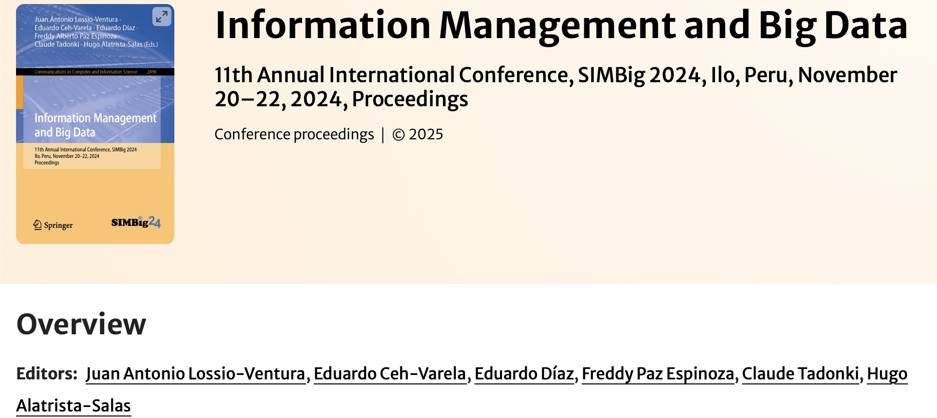 Springer CCIS - conference proceedidngs